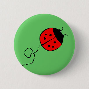 Bug Buttonかわいい女性 缶バッジ
