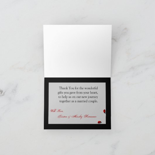 Bug Dandilion Flower折られたサンキューカードの女性 サンキューカード (内部)