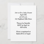 Bug Girl招待状のベビーシャワーの女性 招待状 (裏面)