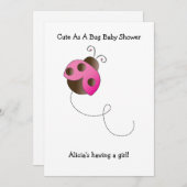 Bug Girl招待状のベビーシャワーの女性 招待状 (正面/裏面)