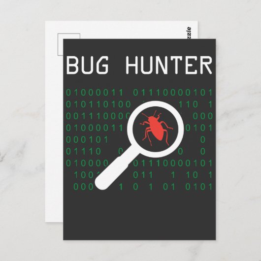 Bug Hunter error coderコンピュータ開発者IT管理者 ポストカード (正面/裏面)