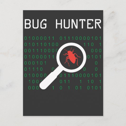 Bug Hunter error coderコンピュータ開発者IT管理者 ポストカード (正面)