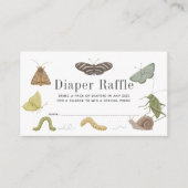 Bug Insects Baby Shower Diaper Raffle Ticket エンクロージャーカード (正面)