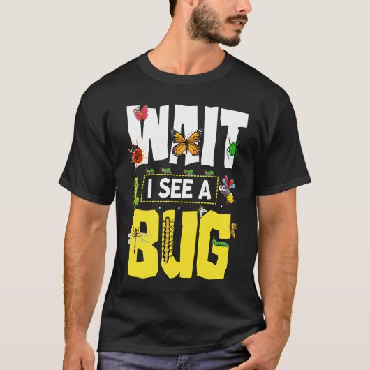 Bug Lover虫科学Bug 12を見ると待つ Tシャツ (正面)