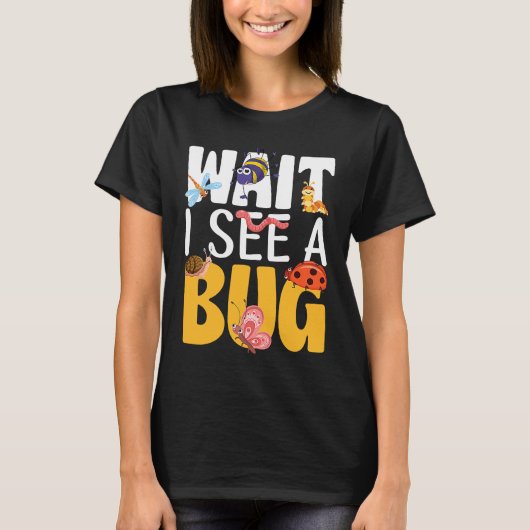 Bug Lover虫科学Bug 17を見ると待つ Tシャツ (正面)