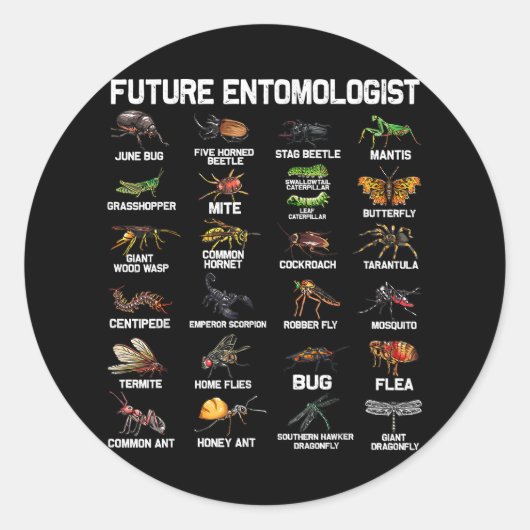 Bug Lover & Insect Favast - おもしろい Entomology ラウンドシール (正面)
