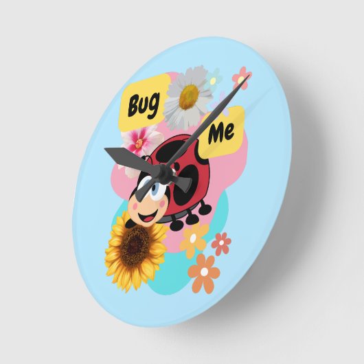 Bug Me: Ladybug ラウンド壁時計 (傾斜)