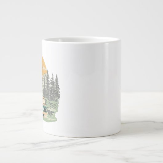 Bug-Out Boss Camper Van Adventure in the Mountains ジャンボコーヒーマグカップ (正面)