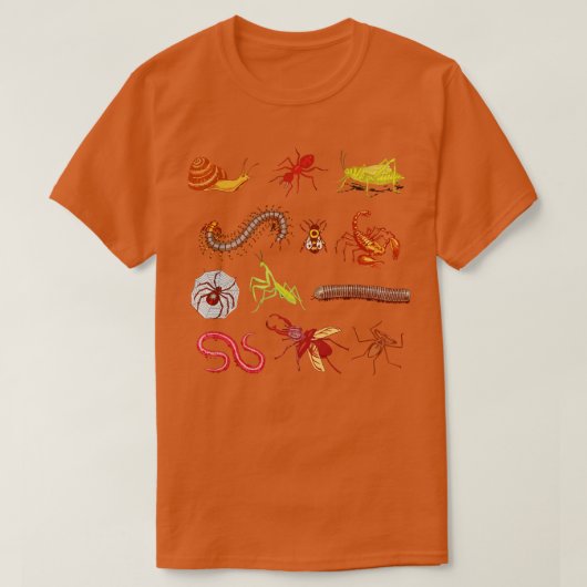 Bug Shirt Entomologist Entomology昆虫タイプ Tシャツ (デザイン正面)