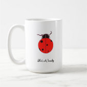 Bug Statement Mug赤い女性 コーヒーマグカップ (左)