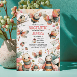 Bug - Themed Whimsical Insects Cute Kids' Birthday 招待状