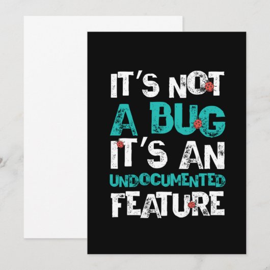 Bug Undocumented Feature Programmer Coder Gift 招待状 (正面/裏面)