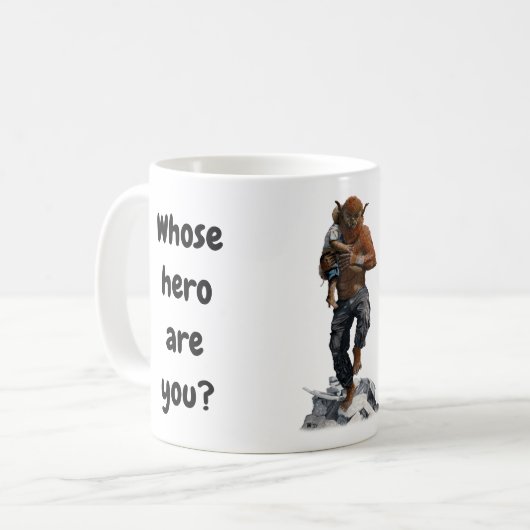 Bugbear Hero Child Rescueファンタジーアートコーヒーマグ コーヒーマグカップ (正面左)