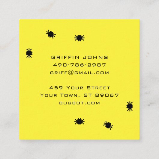 Bugbot Logo | Tech or Robotics Brand スクエア名刺 (裏面)