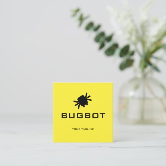 Bugbot Logo | Tech or Robotics Brand スクエア名刺 (スタンド正面)
