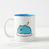 BugCat Capoo cat、かわいい漫画Catスリープ ツートーンマグカップ (左)
