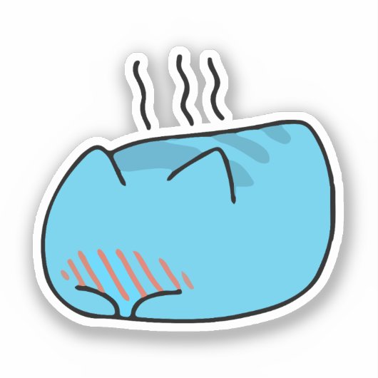 BugCat Capoo cat、かわいい漫画Cat シール (正面)