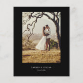 Bugdetフォトブラック&ホワイトウェディング日付を保存 チラシ (裏面)