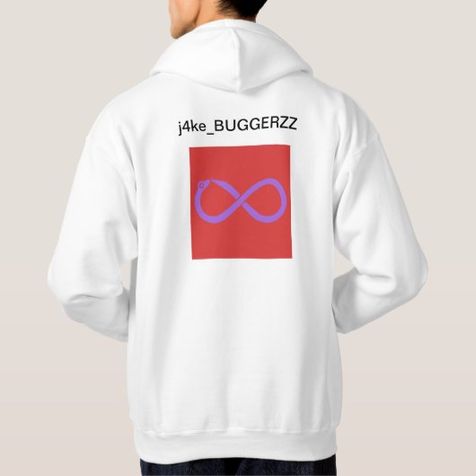 BUGGERZZの白のフード付きスウェットシャツ パーカ (裏面)