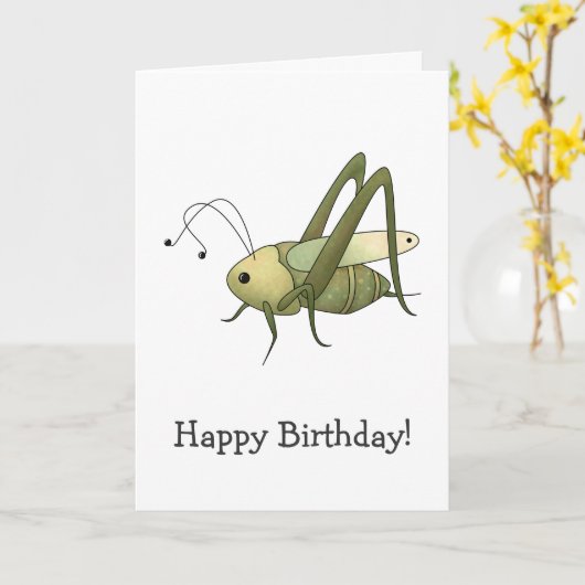 Buggin'あなたも・ Grasshopper カード (黄色い花)