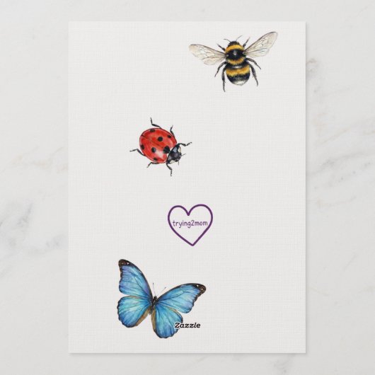 Bugging Out Kids Illustrated Birthday 招待状 (裏面)