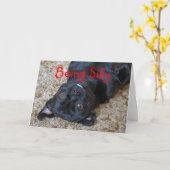 Buggs間抜けな犬は、大事な行事をカスタマイズ カード (黄色い花)