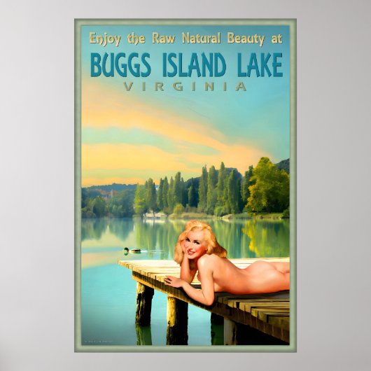 Buggs Island Lake Virginia Marilyn Monroe Pin U ポスター (正面)