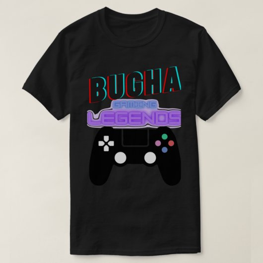 BUGHA、Gaming Legends、プレイステーションコントローラ搭載 Tシャツ (デザイン正面)