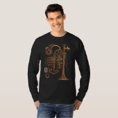 Bugle music instrument Graphic steampunk Tシャツ (正面フル)