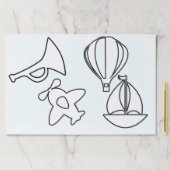 Bugle Plane Boat Air Balloon Kids Coloring Sheets  ペーパーパッド (インサイチュ)