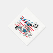 BUGS BUNNY™ アメリカ代表サッカーデザイン スタンダードカクテルナプキン (角)