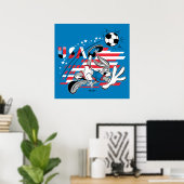 BUGS BUNNY™ アメリカ代表サッカーデザイン ポスター (ホームオフィス)