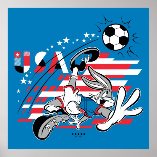 BUGS BUNNY™ アメリカ代表サッカーデザイン ポスター (正面)