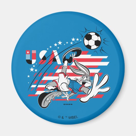 BUGS BUNNY™ アメリカ代表サッカーデザイン マグネット (正面)