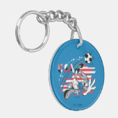 BUGS BUNNY™ アメリカ代表 サッカー グラフィック キーホルダー (正面左)