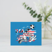 BUGS BUNNY™ アメリカ代表 サッカー グラフィック ポストカード (スタンド正面)