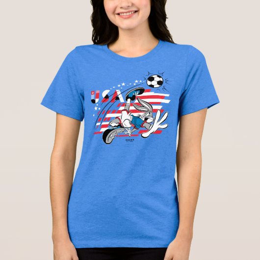 BUGS BUNNY™ アメリカ合衆国代表 サッカー グラフィック トライブレンドTシャツ (正面)