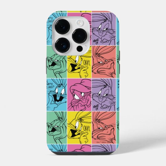 BUGS BUNNY™ カラーブロックの表情 iPhoneケース (裏面)