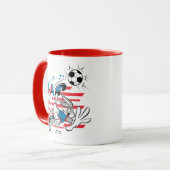 BUGS BUNNY™ チームUSAサッカー グラフィック マグカップ (正面左)