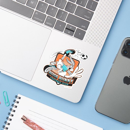 BUGS BUNNY™ フットボールクラブ バッジ シール (ノートパソコンとiPhone)