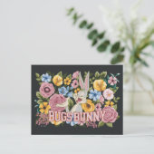 BUGS BUNNY™ フラワー刺繍グラフィック ポストカード (スタンド正面)