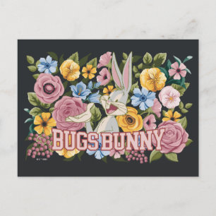 BUGS BUNNY™ フラワー刺繍グラフィック ポストカード