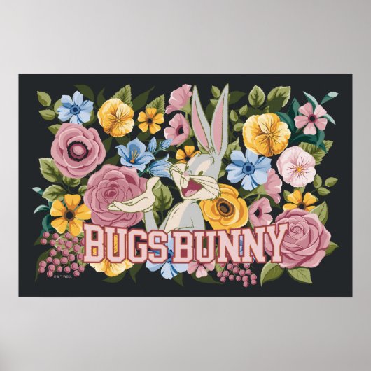 BUGS BUNNY™ フローラル刺繍グラフィック ポスター (正面)