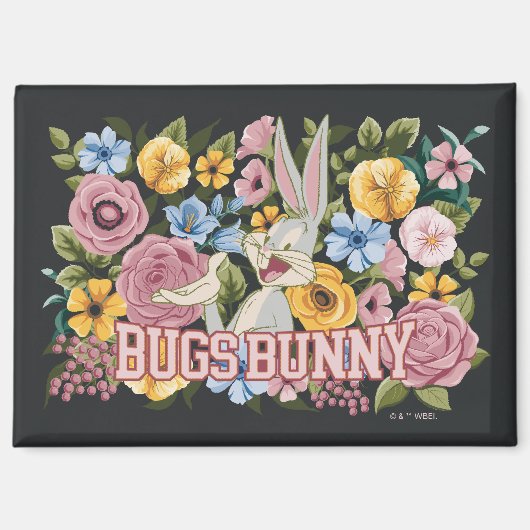 BUGS BUNNY™ フローラル刺繍グラフィック マグネット (正面)