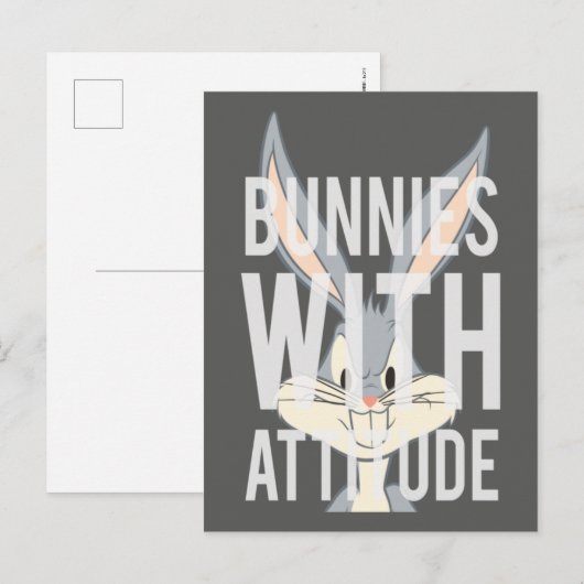 BUGS BUNNY™姿勢のバニー ポストカード (正面/裏面)