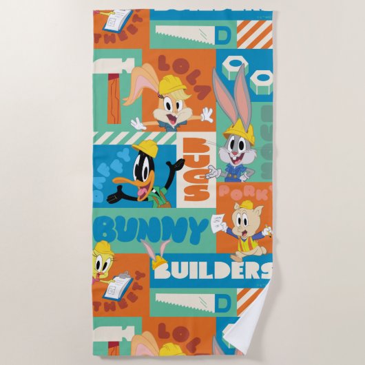 BUGS BUNNY BUILDERS™|キャラクター格子模様 ビーチタオル (正面)