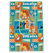 BUGS BUNNY BUILDERS™|キャラクター格子模様 ミディアムペーパーバッグ (裏面)