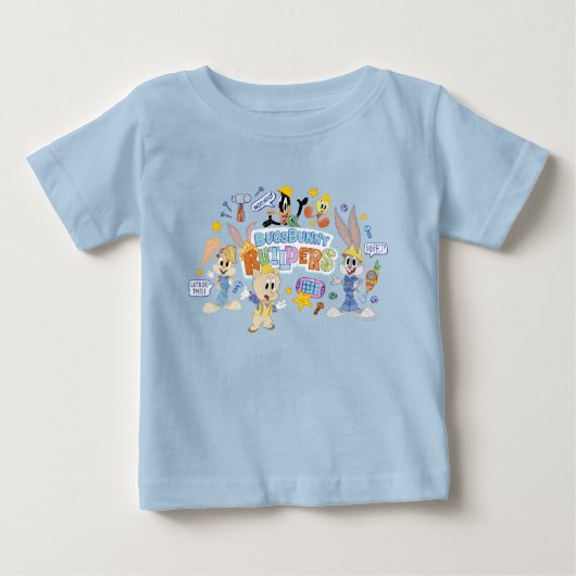 BUGS BUNNY BUILDERS™| グループスケッチアート ベビーTシャツ (正面)