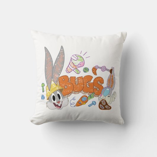 BUGS BUNNY BUILDERS™| バッグス・バニー™ スケッチアート クッション (正面)