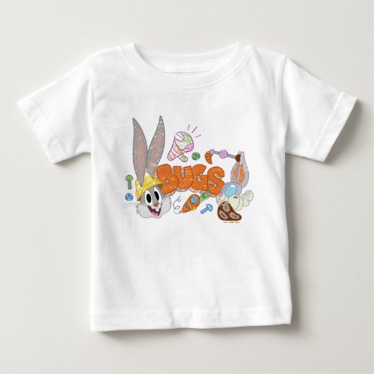 BUGS BUNNY BUILDERS™| バニーさんのスケッチアート ベビーTシャツ (正面)